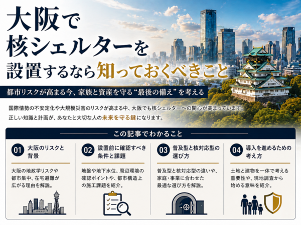 大阪で核シェルターを設置するなら知っておくべきことサムネイル