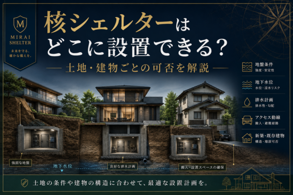 核シェルターはどこに設置できる？土地・建物ごとの可否を解説サムネイル