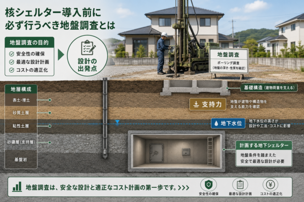 核シェルター導入前に必ず行うべき地盤調査とはサムネイル
