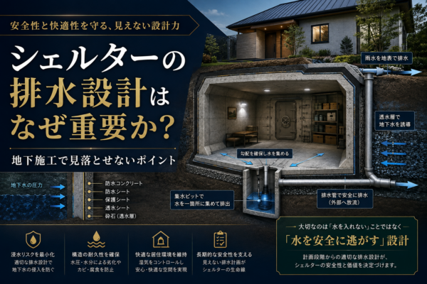 シェルターの排水設計はなぜ重要か？地下施工で見落とせないポイントサムネイル