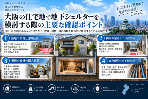 大阪の住宅地で地下シェルターは現実的か？狭小地・密集地で確認したい条件サムネイル