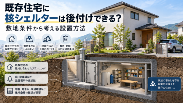 既存住宅に核シェルターは後付けできる？敷地条件から考える設置方法サムネイル